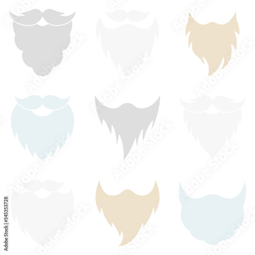 Set of Beard in flat style isolated