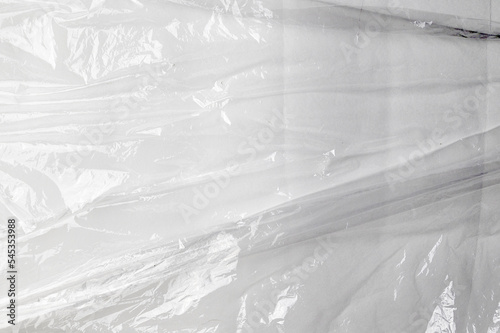 transparent cellophane bag close-up background texture of plastic