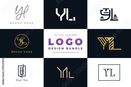 Initial letters YL Logo Design Bundle