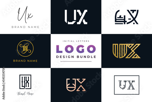 Initial letters UX Logo Design Bundle
