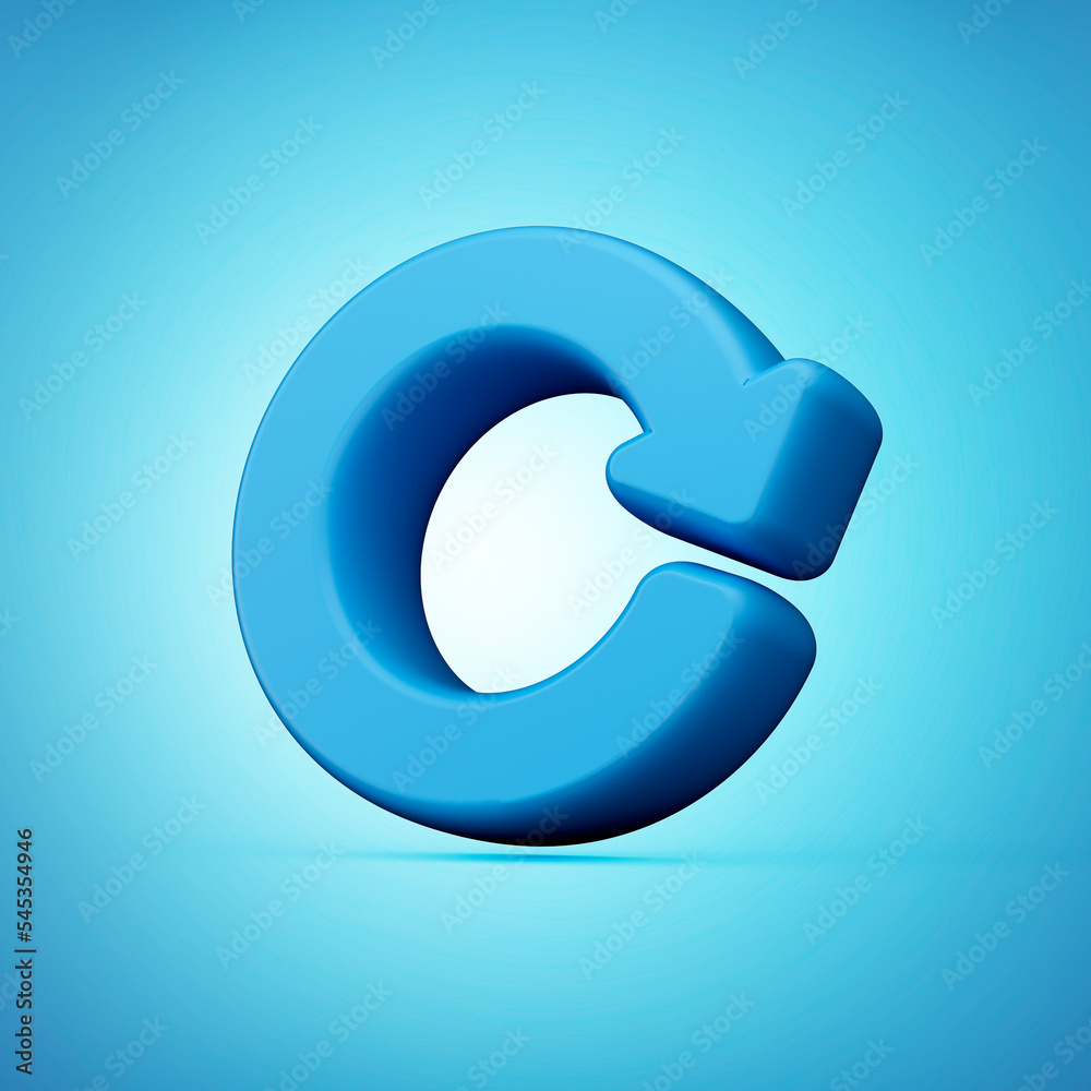 Blue circle arrows icon - Update, refresh symbol. 3d blue update, refresh icon - 3d Illustration Blue circle arrows icon - Update, refresh symbol. 3d blue update, refresh icon - 3d Illustration