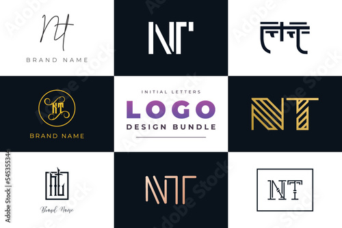 Initial letters NT Logo Design Bundle