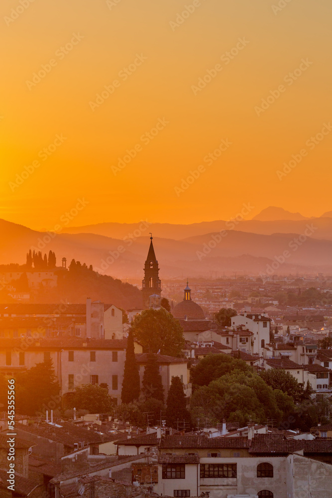 Obraz premium Skyline view at Florence in sunset