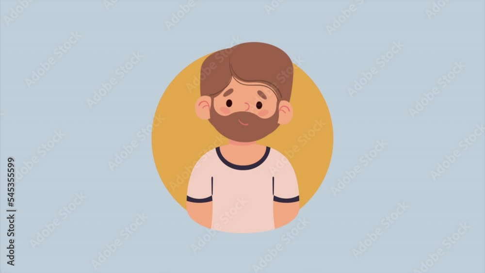 bearded man wearing pink shirt animation bearded man wearing pink shirt animation