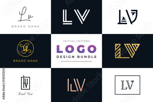 Initial letters LV Logo Design Bundle photo