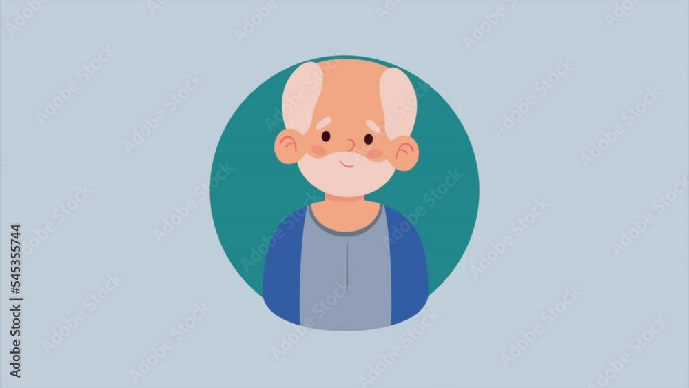 old man smiling character animation old man smiling character animation