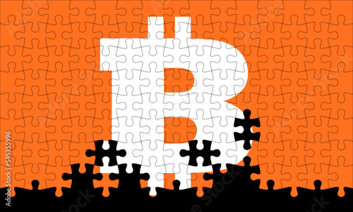 信用を失いめくられた仮想通貨。崩れるビットコインパズル。ブロックチェーンとクリプトカレンシー。