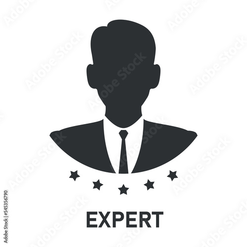 Professional man Expert icon. Business Advice. Decision support. Employment services icon. Suggestion. Vector illustration