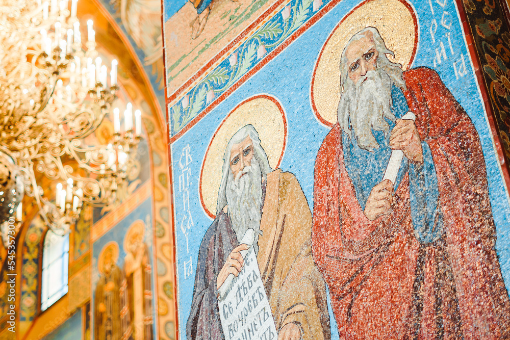 Saint Petersburg, Russia - July 24, 2022: the orthodox church inside
