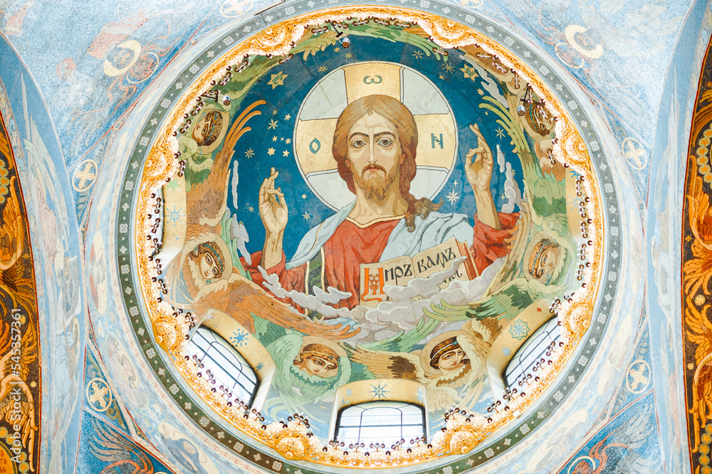 Saint Petersburg, Russia - July 24, 2022: the orthodox church inside