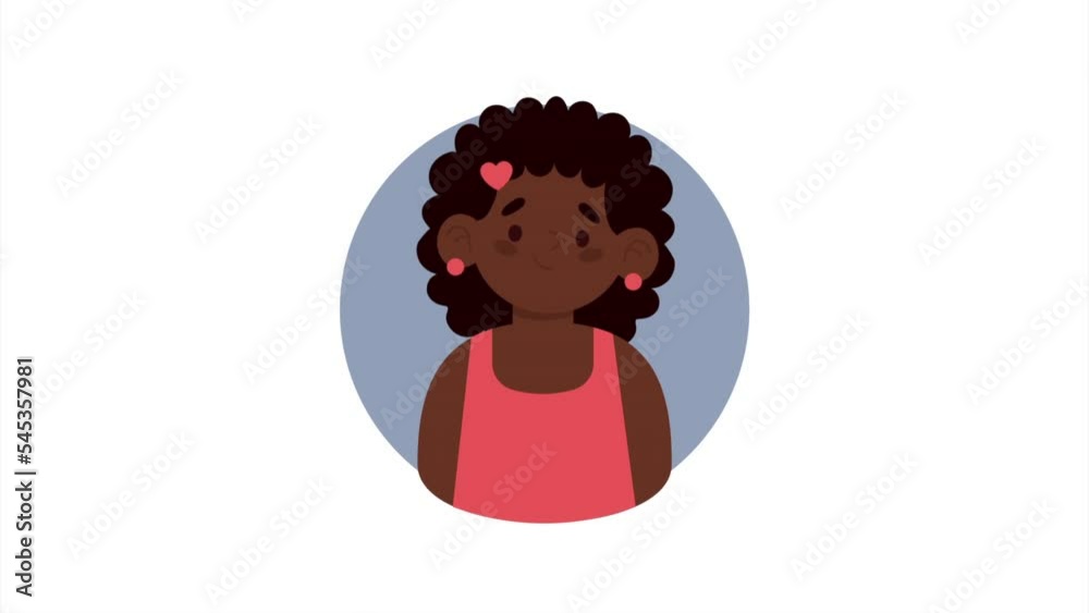 little girl afro character animation little girl afro character animation