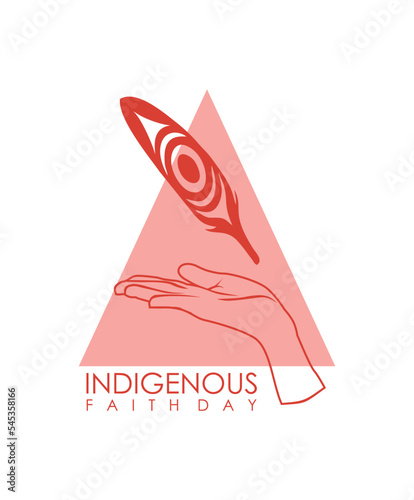 feather and hand for indigenous people awareness background