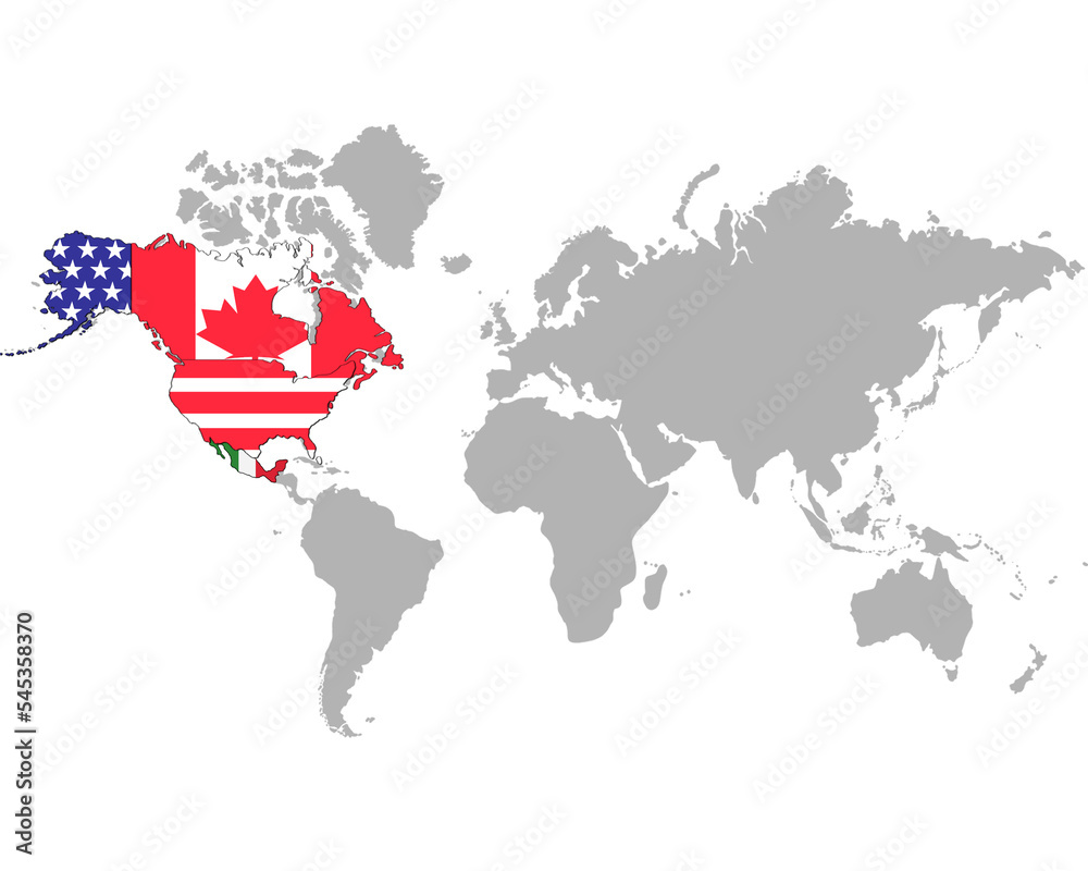 Obraz premium アメリカ大陸の地図
