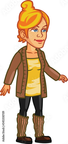 Young Casual Teenage Girl Cartoon Mascot