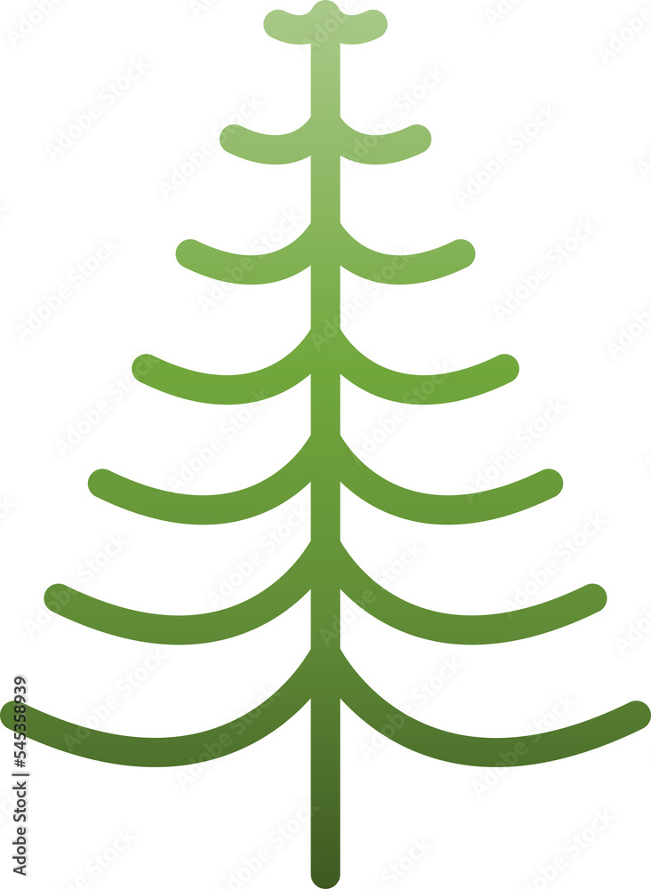 Green gradient pine tree or Green Christmas tree icon. Green gradient pine tree or Green Christmas tree icon.