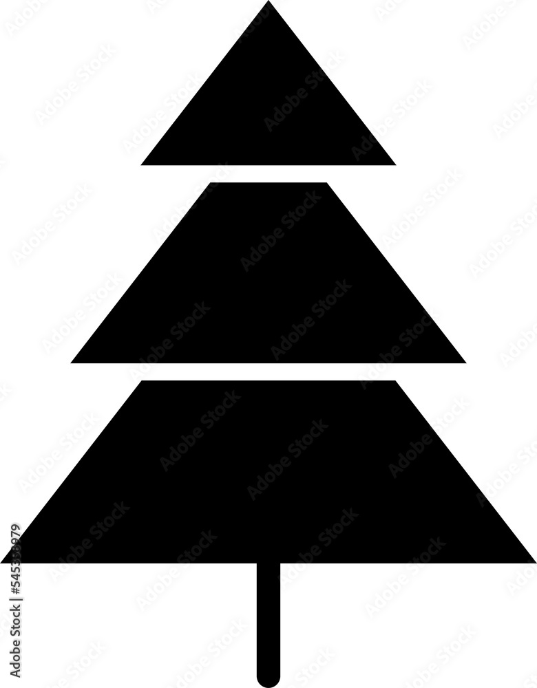 Black glyph pine tree or Christmas tree icon. Black glyph pine tree or Christmas tree icon.