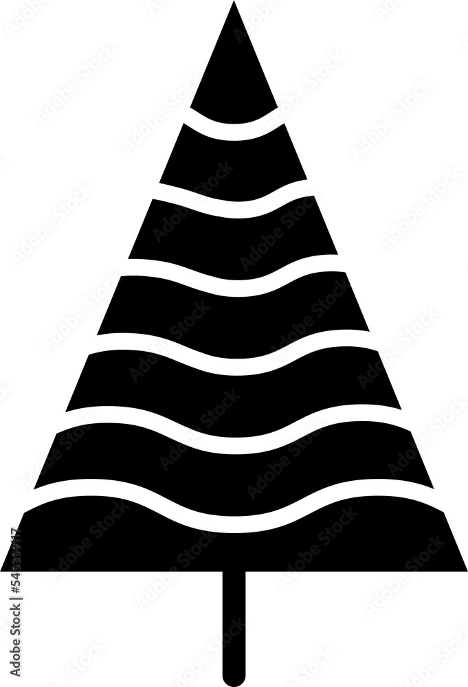 Black glyph pine tree or Christmas tree icon. Black glyph pine tree or Christmas tree icon.