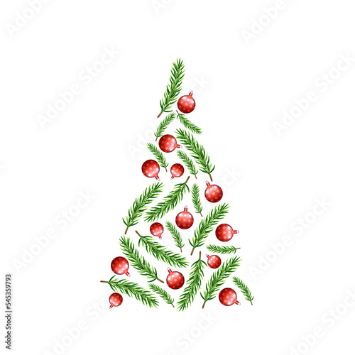 Wallpaper Mural A Christmas tree with red balls. Torontodigital.ca