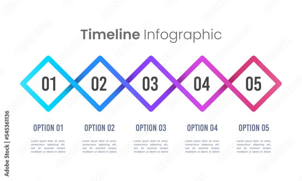 Tiled colorful diamonds infographic 5 options. Tiled colorful diamonds infographic 5 options.