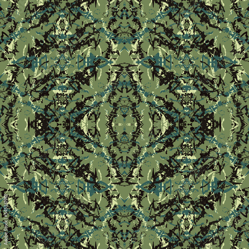 Seamless fractal pattern in vector format for printed fabrics or any other purposes. Every object is grouped base on color so the pattern is editable, tileable and easy to use.
