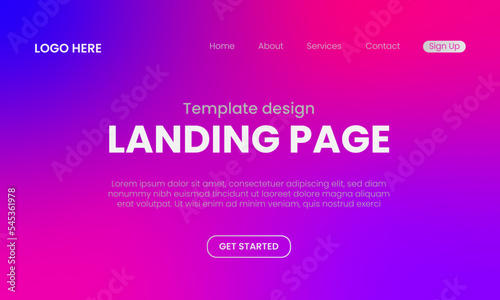 Landing page, Home page, Web header, UI Design gradient abstract template design 