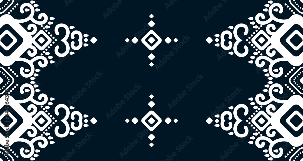 Geometric Seamless Ethnic Pattern in black and white color.design for background. Aztec Pattern illustration template element EP.3