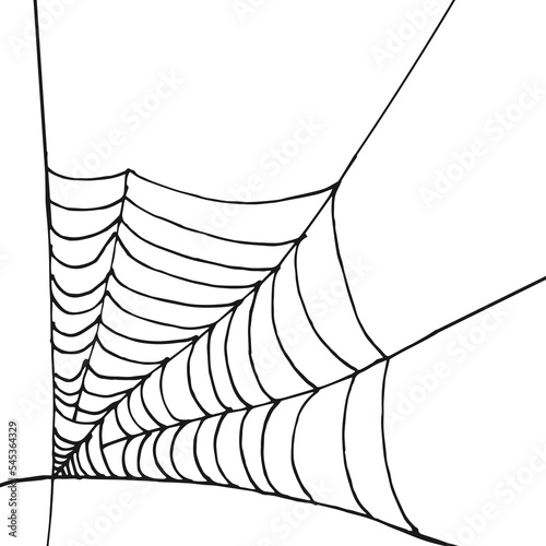 Cobweb doodle for greeting cards, posters, banners, flyers and invitations. Happy Halloween, holiday background