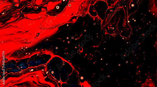 multicolor paint spilled onto the canvas, creating an interesting abstract drawing, a pattern of lines, halftones, causing different associations in your design. fluid art