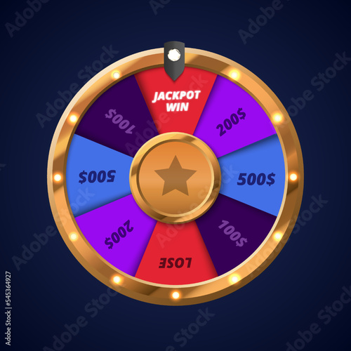 Wheel of fortune background. Vector lucky roulette illustration. Online casino concept.