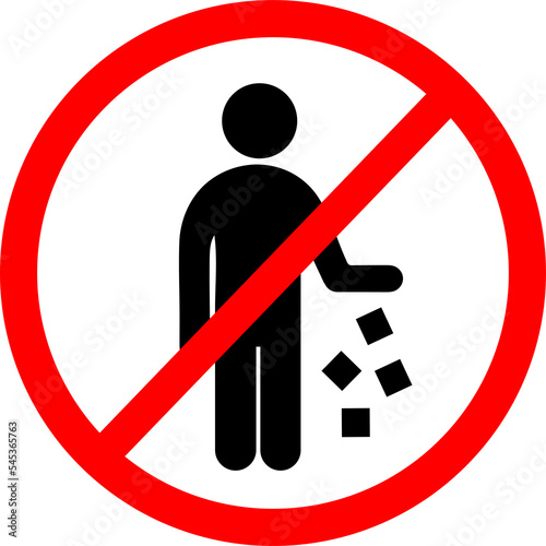 Do not litter, keep it clean, prohibition sign.