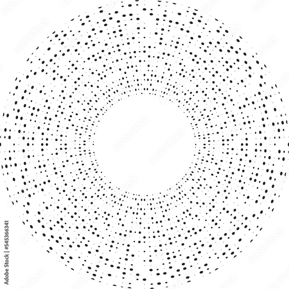 Halftone dots in circle form. round logo . vector dotted frame . design element