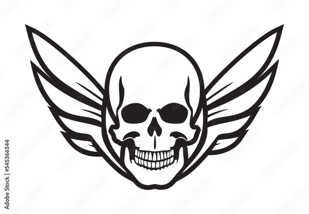 skull with wings vector logo skull with wings vector logo