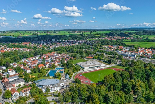 Kaufbeuren im Ostallgäu aus der Luft - rund um den Jordanpark