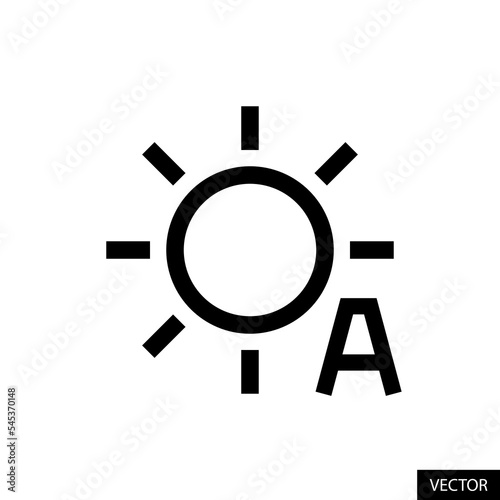 Auto brightness vector icon in line style design for website, app, UI, isolated on white background. Editable stroke. Vector illustration.