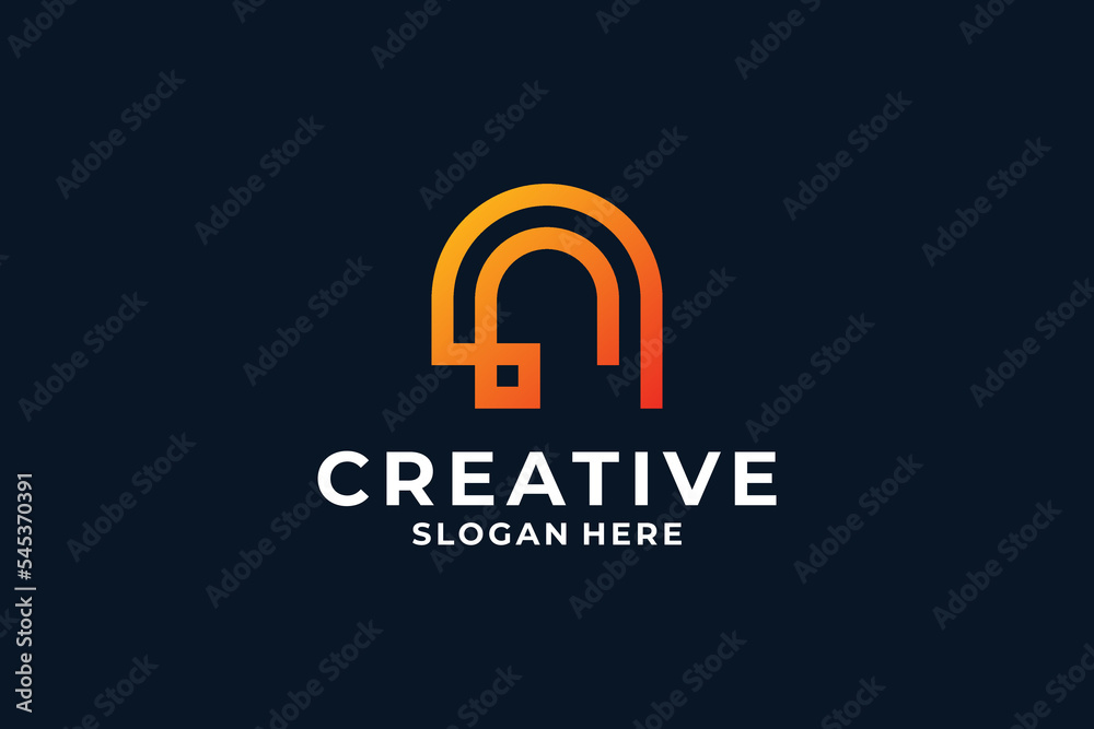 Creative letter A with unique concept logo design.
