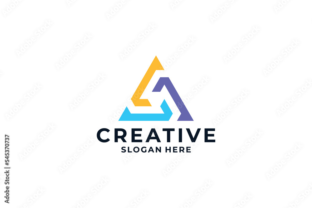 Creative Letter A logo design with creative triangle concept. Creative Letter A logo design with creative triangle concept.