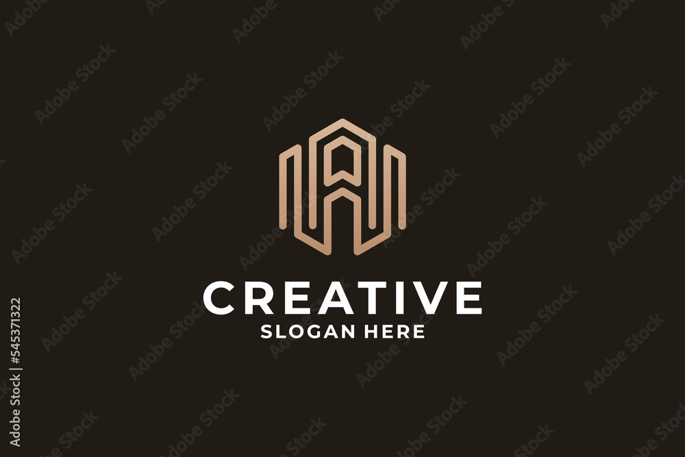 Abstract letter A logo design with triangle concept Abstract letter A logo design with triangle concept