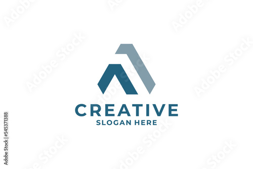 Creative letter A logo design template.