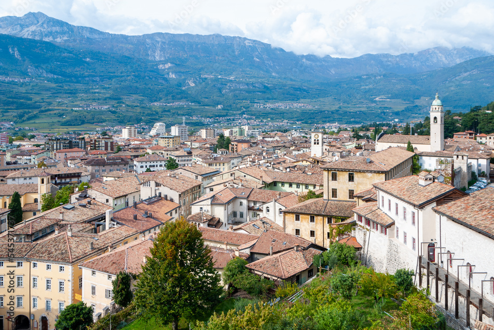 Vista della città di Rovereto, nella provincia autonoma di Trento