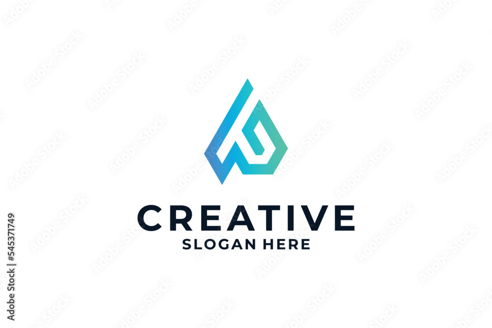 Abstract letter A with creative combination logo design. Abstract letter A with creative combination logo design.