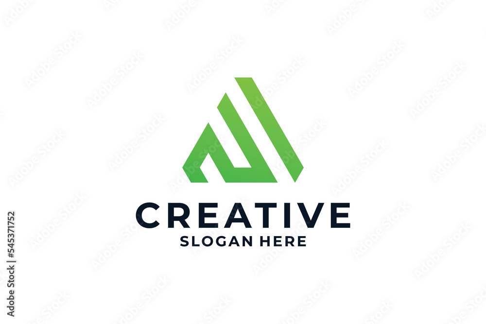 Abstract letter A with creative combination logo design. Abstract letter A with creative combination logo design.