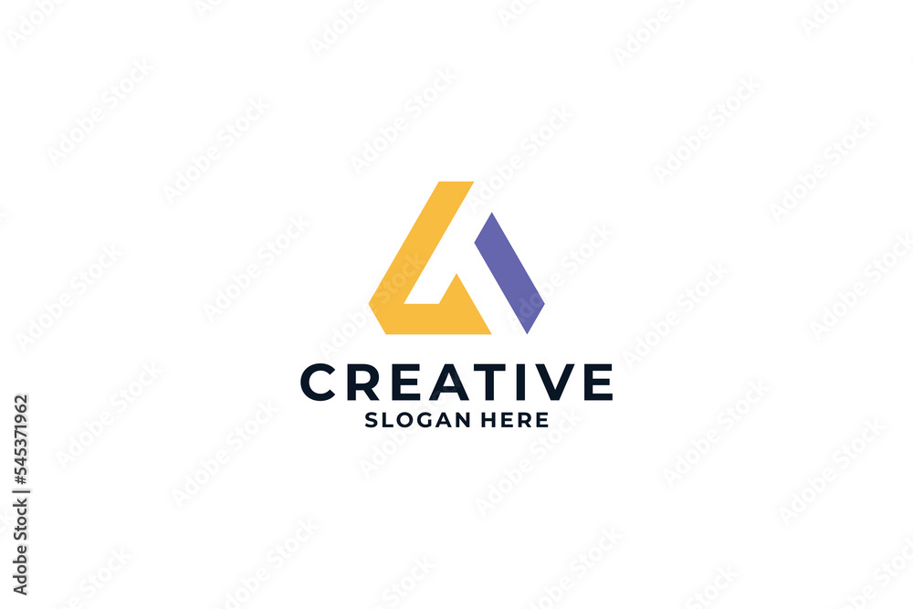 Creative letter A with unique concept logo design. Creative letter A with unique concept logo design.