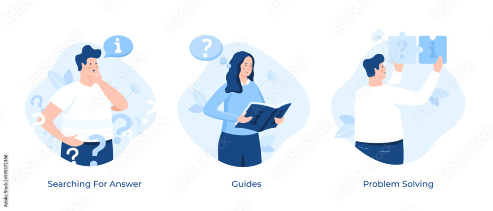 Set Of 3 Vector FAQ Concepts Set Of 3 Vector FAQ Concepts