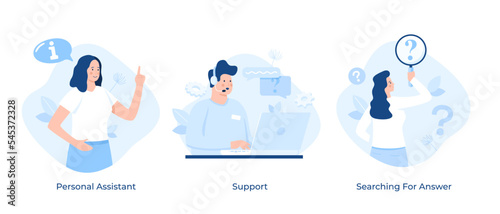 Set Of 3 Vector FAQ Concepts