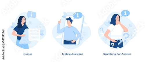 Set Of 3 Vector FAQ Concepts