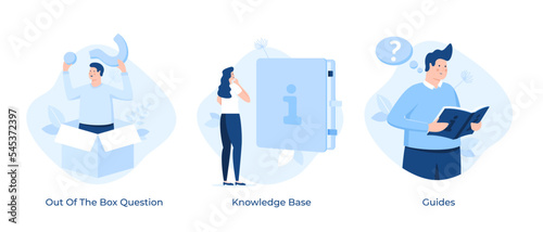 Set Of 3 Vector FAQ Concepts