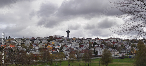 Panoramic view of Trondheim and Tyholttarnet, Norway