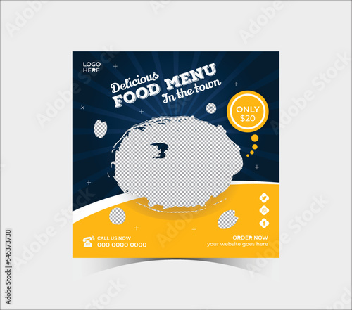 Facebook & Instagram Food Restaurant Banners Or Social Media Post Template