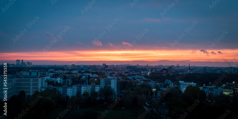 cityscape sunset view over Berlin Moabit