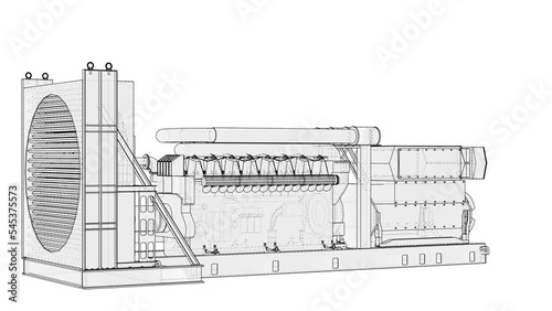 Large industrial diesel generator